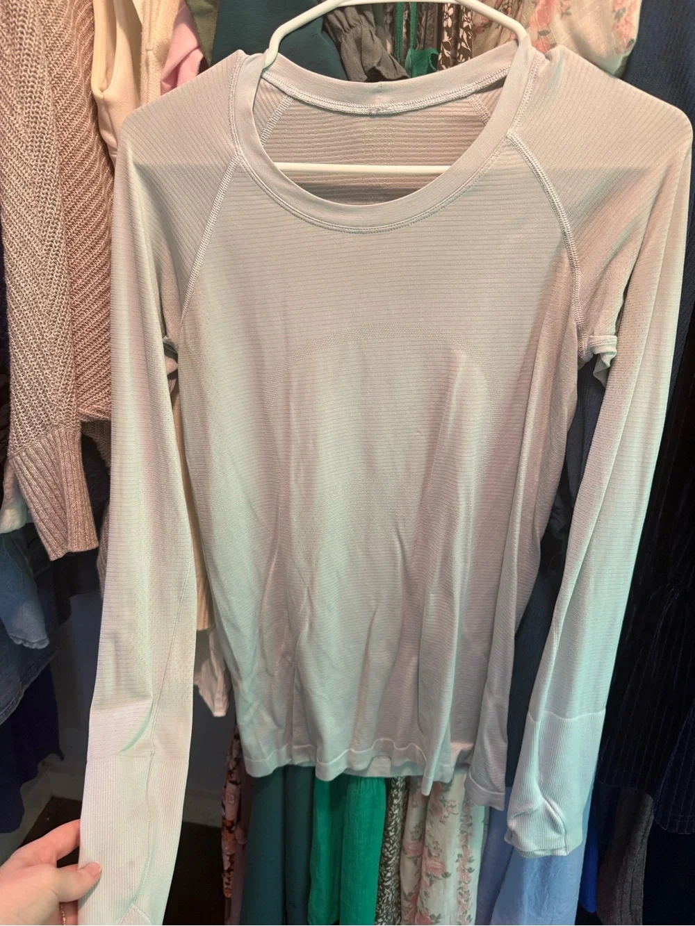 lululemon athletica Pale Blue Long Sleeve Performance Tee